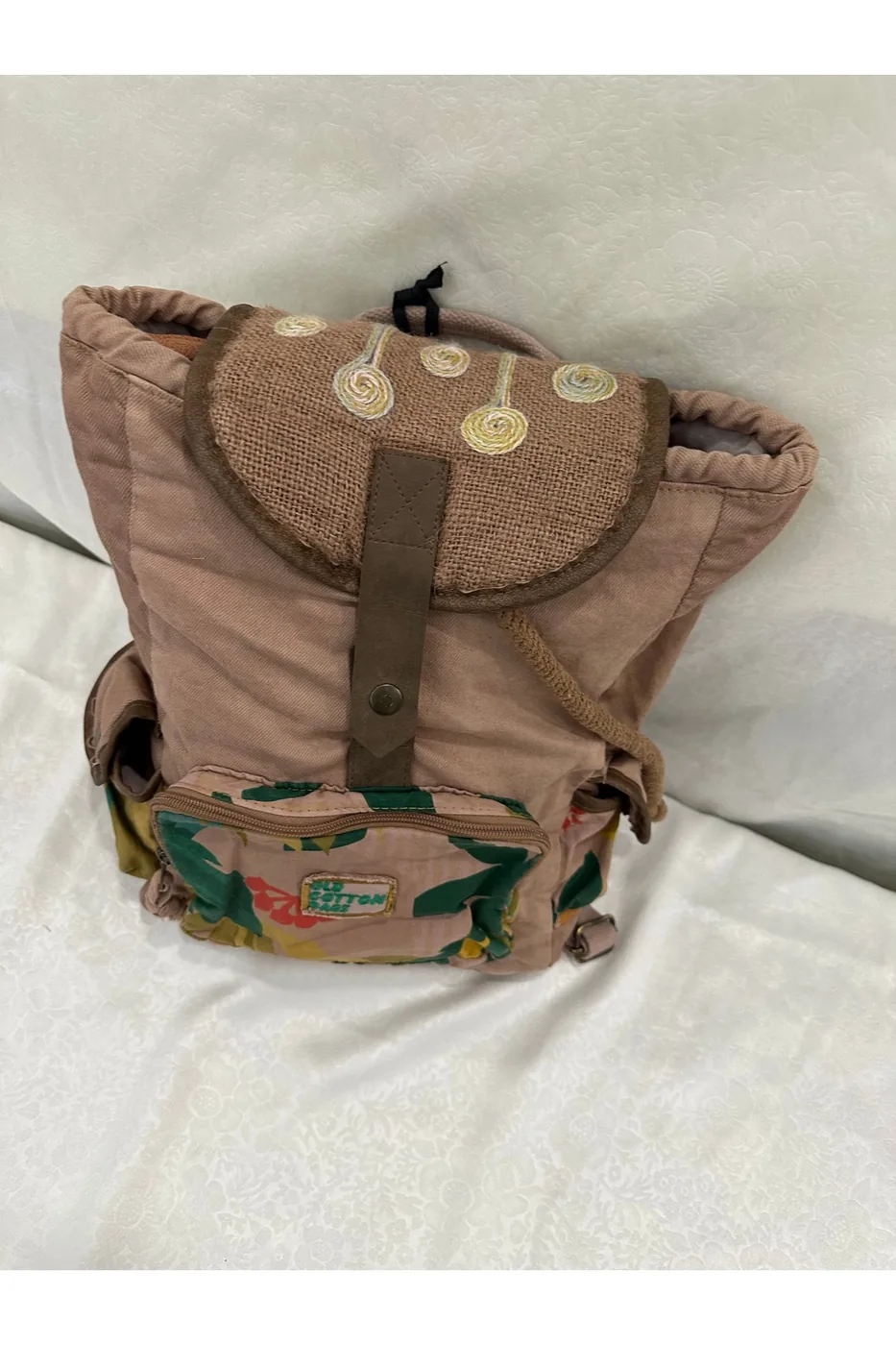 LTS Bag Old Cotton Organik Bez Sırt Çantası - Kahverengi