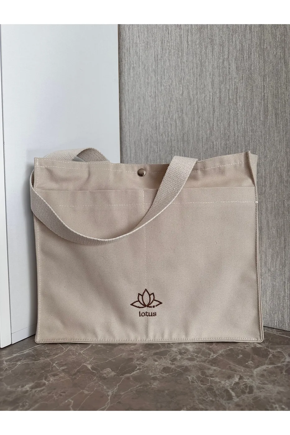 LTS Bag Bej Keten Omuz Çantası - 3 Litre Kapasiteli