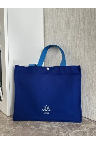 LTS Bag Mavi Keten Omuz Çantası - 3 Litre Kapasiteli