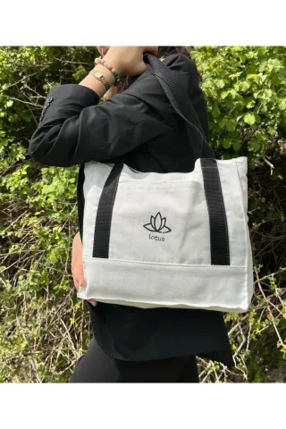 LTS Bag Mini Beyaz Keten Omuz Çantası