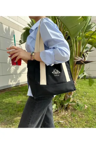 LTS Bag Mini Siyah Keten Omuz Çantası