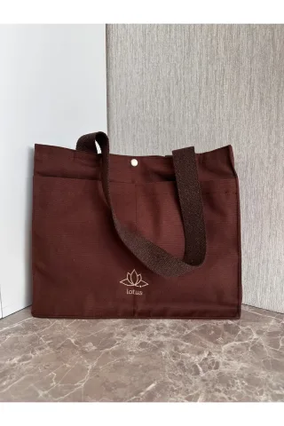 LTS Bag Kahverengi Keten Omuz Çantası - 3 Litre Kapasiteli