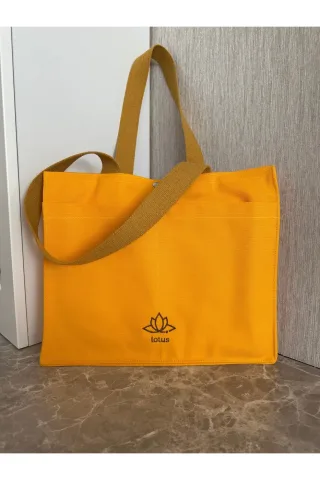 LTS Bag Sarı Keten Omuz Çantası - 3 Litre Kapasiteli