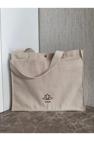 LTS Bag Bej Keten Omuz Çantası - 3 Litre Kapasiteli